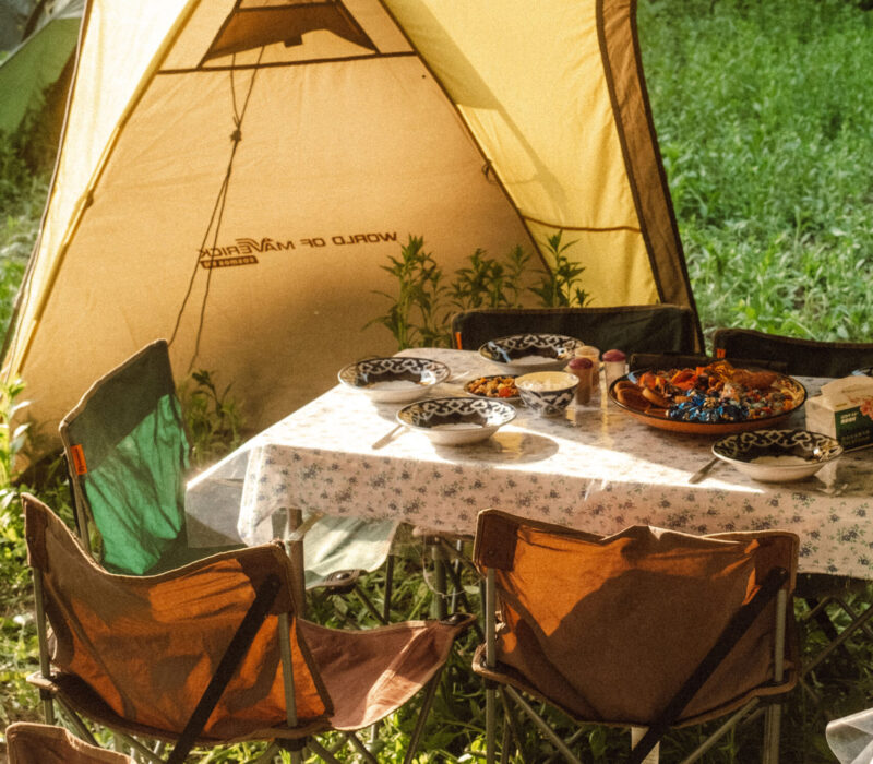 Group Tent at Camping Site in Kyrgyzstan to share Dinner and get together after long days on horseback.
